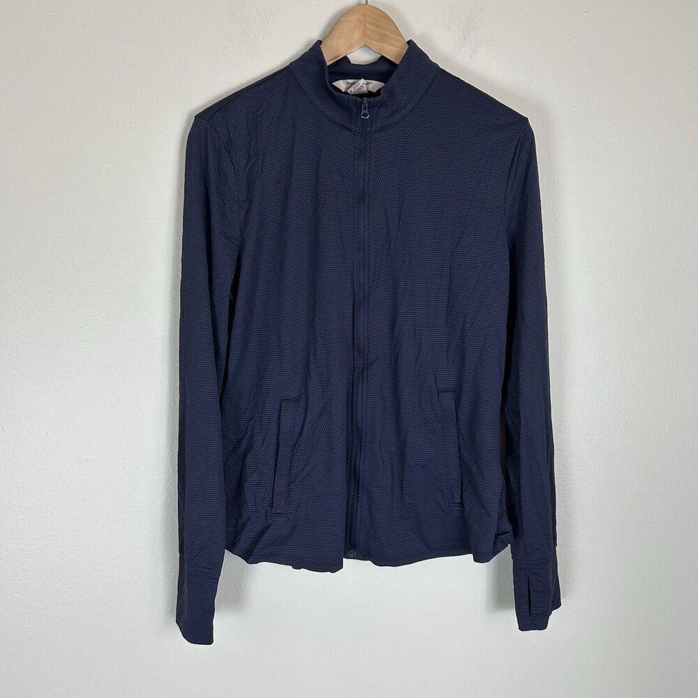 Tommy Bahama Jacket Womens XL Blue Navy Golf Performance Full Zip Beach Flex